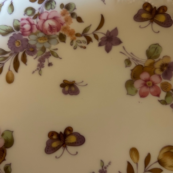 👀 HUGE SALE! VINTAGE LEFTON JAPAN BOUQUET/BUTTERFLIES 694 CAKE PLATE 9” - Picture 6 of 8